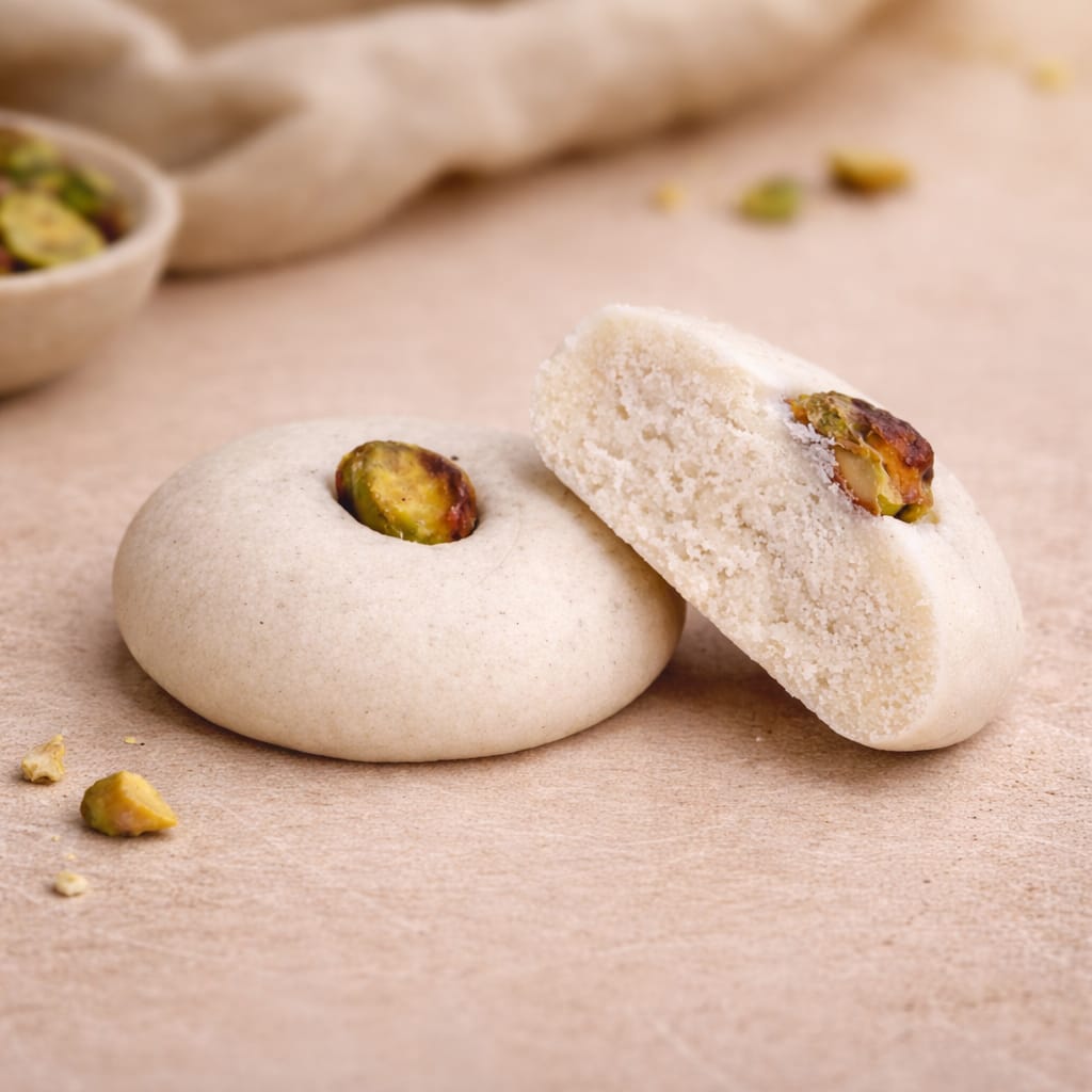 Pistachio Ghoraieba (40 pieces)- غريبة بالفستق