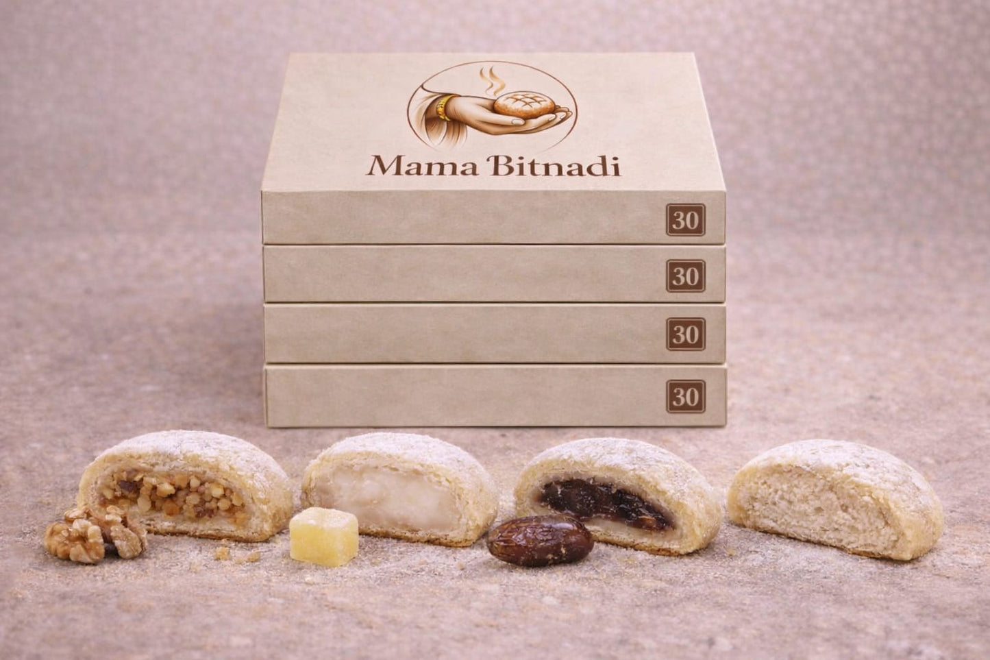 Mama's Big 4 Boxes (4 Flavours Kahk ) - 120 pcs - Family Offer