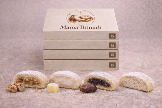 Mama's Small 4 Boxes (4 Flavours Kahk ) - 60 pcs - Family Offer